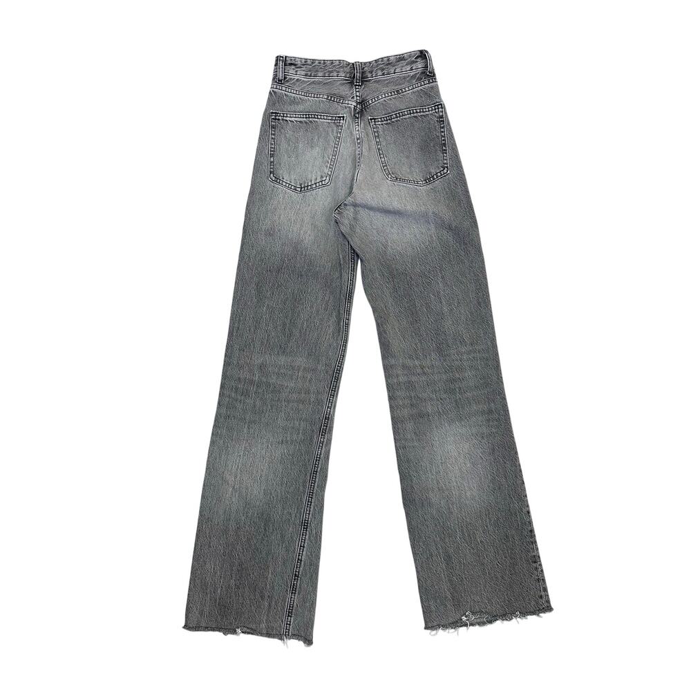 Zara Wide Leg High Rise Denim Jeans in Gray Washed - Picture 8 of 15